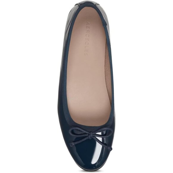 Aerosoles Women Blk Pat Pu Synthetic Polyurethane Closed Slip On Ballet Flat - Picture 9 of 10